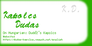 kapolcs dudas business card